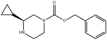 Phenylmethyl (3S)-3-cyclopropyl-1-piperazinecarboxylate 结构式