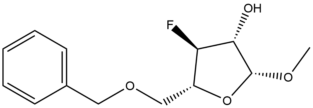 β-D-Arabinofuranoside, methyl 3-deoxy-3-fluoro-5-O-(phenylmethyl)- 结构式