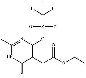 2-(2-甲基-6-氧代-4-(((三氟甲基)磺酰基)氧基)-1,6-二氢嘧啶-5-基)乙酸乙酯 结构式