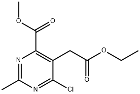 6-氯-5-(2-乙氧基-2-氧乙基)-2-甲基嘧啶-4-羧酸甲酯 结构式