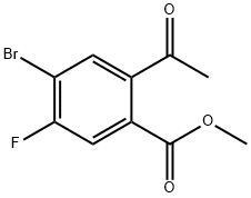 2-乙酰基-4-溴-5-氟苯甲酸甲酯 结构式