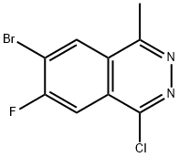 6-溴-1-氯-7-氟-4-甲基邻苯二甲嗪- 结构式