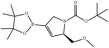 (R)-2-(甲氧基甲基)-4-(4,4,5,5-四甲基-1,3,2-二氧硼杂环戊烷-2-基)-2,5-二氢1H吡咯-1-羧酸叔丁酯 结构式