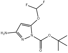 3-氨基-5-(二氟甲氧基)-1H-吡唑-1-羧酸叔丁酯 结构式