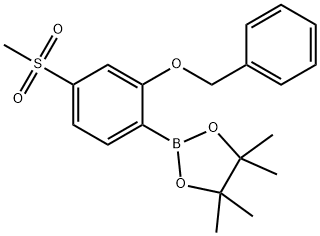 1,3,2-二噁硼烷,4,4,5,5-四甲基-2-[4-(甲基磺酰基)-2-(苯基甲氧基)苯基]- 结构式