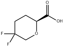 (S)-5,5-二氟四氢2H吡喃-2-羧酸 结构式