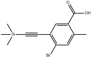 4-溴-2-甲基-5-((三甲硅基)乙炔基)苯甲酸 结构式