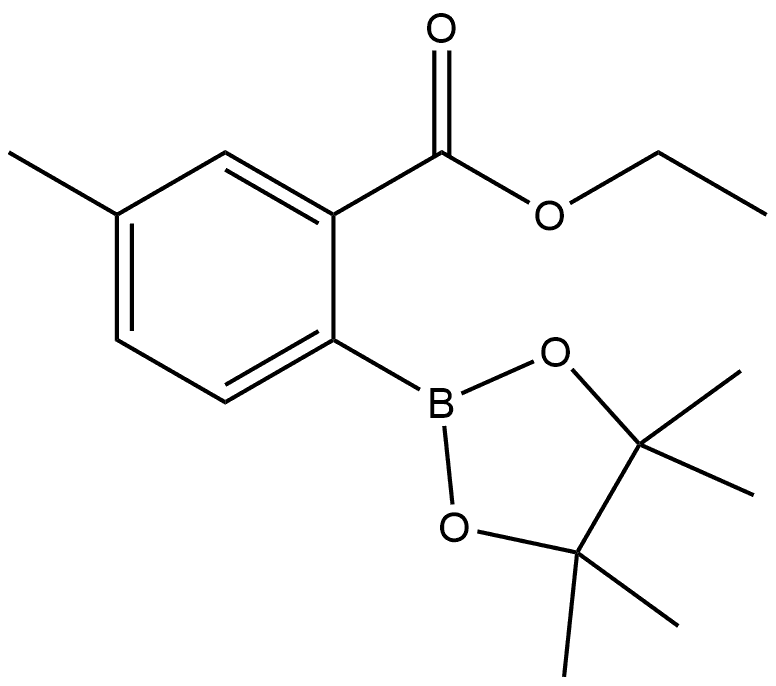 5-甲基-2-(4,4,5,5-四甲基-1,3,2-二氧杂硼烷-2-基)苯甲酸乙酯 结构式