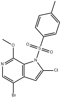 4-bromo-2-chloro-7-methoxy-1-tosyl-1H-pyrrolo[2,3-c]pyridine 结构式