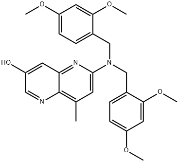 6-(双(2,4-二甲氧基苄基)氨基)-8-甲基-1,5-萘啶-3-醇 结构式