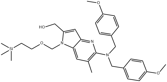 (5-(双(4-甲氧基苄基)氨基)-6-甲基-1-((2-(三甲基硅基)乙氧基)甲基)-1H-吡咯并[3,2-B]吡啶-2-基)甲醇 结构式