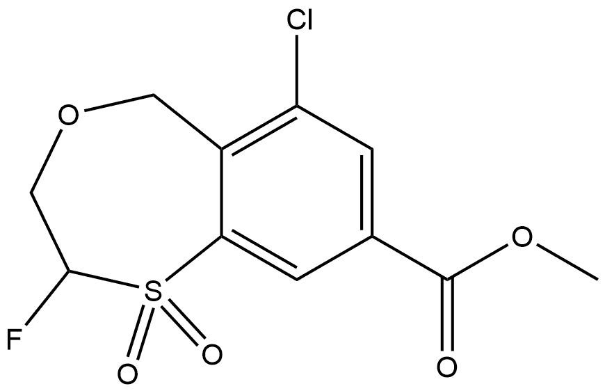 5H-4,1-Benzoxathiepin-8-carboxylic acid, 6-chloro-2-fluoro-2,3-dihydro-, methyl ester, 1,1-dioxide 结构式