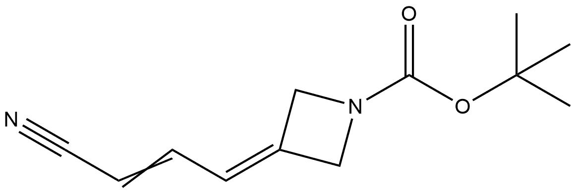 tert-butyl 3-(3-cyanoprop-2-enylidene)azetidine-1-carboxylate 结构式