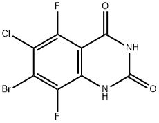 7-溴-6-氯-5,8-二氟喹唑啉-2,4(1H,3H)-二酮 结构式