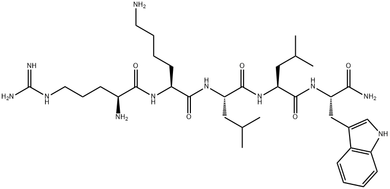 组织蛋白酶 L 抑制剂多肽RKLLW-NH2 结构式