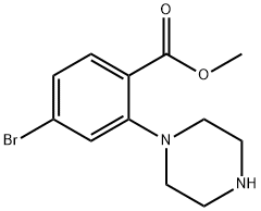 Benzoic acid, 4-bromo-2-(1-piperazinyl)-, methyl ester 结构式
