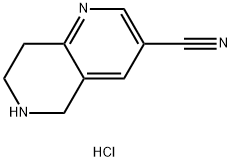 5,6,7,8-四氢-1,6-萘啶-3-甲腈盐酸盐 结构式