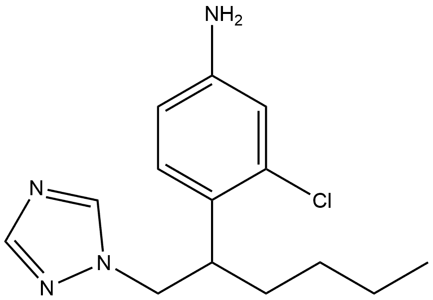 3-氯-4-[1-(1H-1,2,4-三唑-1-基甲基)戊基苯胺 结构式