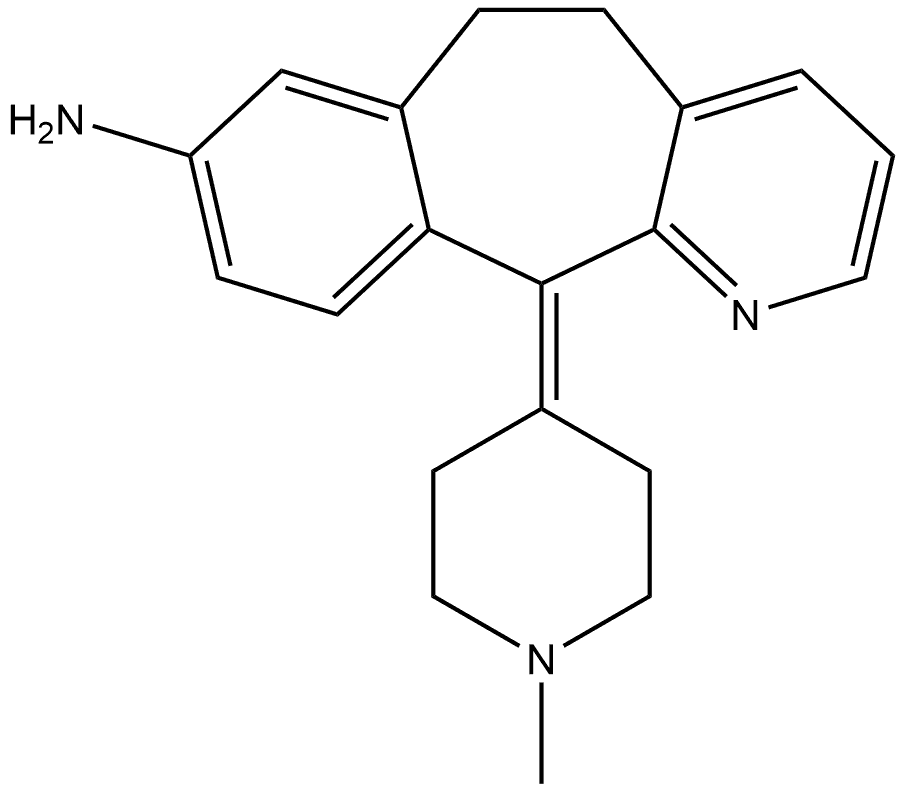5H-苯并[5,6]环庚[1,2-B]吡啶-8-胺,6,11-二氢-11-(1-甲基-4-哌啶亚基) 结构式