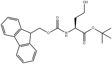 2-((((9H-芴-9-基)甲氧基)羰基)氨基)-4-羟基丁酸叔丁酯 结构式