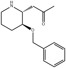 1-[(2R,3S)-3-(苄甲氧)-2-哌啶]-2-丙酮 结构式