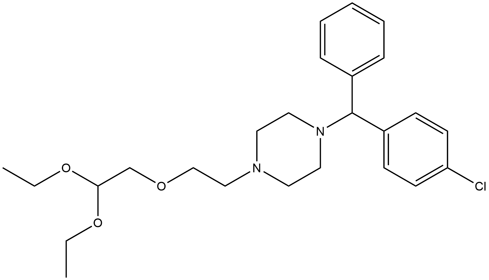 Piperazine, 1-[(4-chlorophenyl)phenylmethyl]-4-[2-(2,2-diethoxyethoxy)ethyl]- 结构式