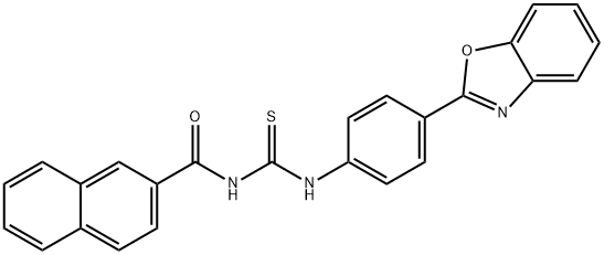 N-((4-(苯并[D]恶唑-2-基)苯基)硫代氨基甲酰基)-2-萘甲酰胺 结构式