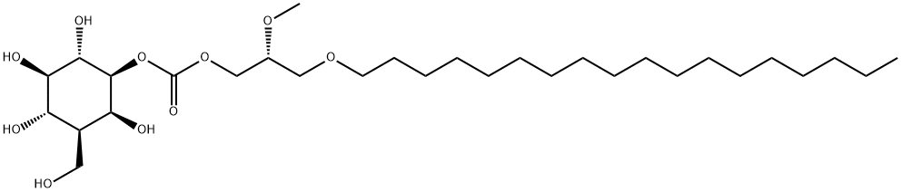 D-myo-Inositol, 3-deoxy-3-(hydroxymethyl)-, 1-(2R)-2-methoxy-3-(octadecyloxy)propyl carbonate 结构式