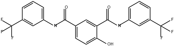 1,3-Benzenedicarboxamide, 4-hydroxy-N1,N3-bis[3-(trifluoromethyl)phenyl]- 结构式