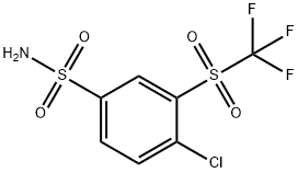 4-氯-3-((三氟甲基)磺酰基)苯磺酰胺 结构式
