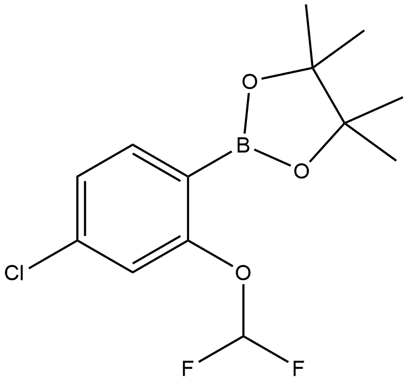 2-(4-氯-2-(二氟甲氧基)苯基)-4,4,5,5-四甲基-1,3,2-二氧硼杂环戊烷 结构式