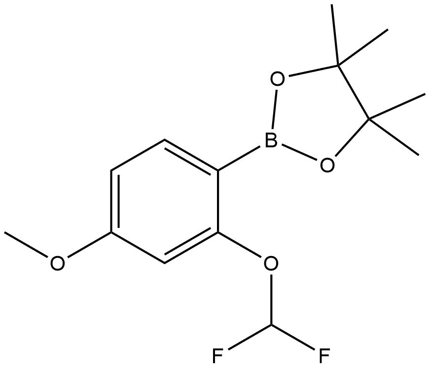 2-(2-(二氟甲氧基)-4-甲氧基苯基)-4,4,5,5-四甲基-1,3,2-二氧硼杂环戊烷 结构式