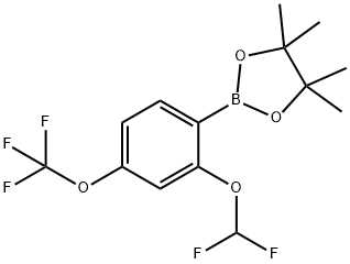 1,3,2-二噁硼烷,2-[2-(二氟甲氧基)-4-(三氟甲氧基苯基]-4,4,5,5-四甲基- 结构式