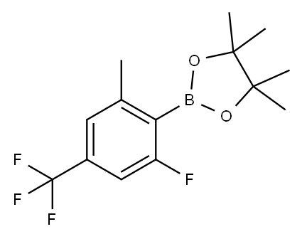 1,3,2-二噁硼烷,2-[2-氟-6-甲基-4-(三氟甲基)苯基]-4,4,5,5-四甲基 结构式