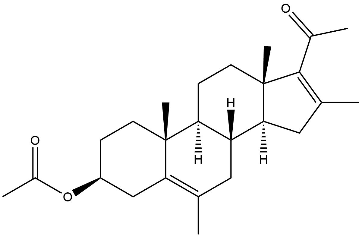 6,16-DIMETHYL-16-DEHYDROPREGNENOLONE ACETATE) 结构式
