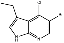 5-溴-4-氯-3-乙基-1H-吡咯并[2,3-B]吡啶 结构式