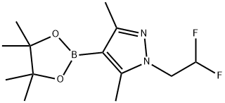 1-(2,2-二氟乙基)-3,5-二甲基-4-(4,4,5,5-四甲基-1,3,2-二噁硼烷-2-基)-1H-吡唑 结构式