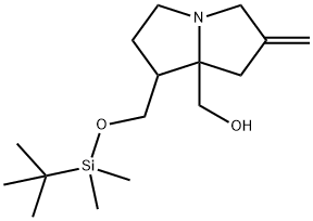 1-[[(1,1-二甲基乙基)二甲基甲硅烷基]氧基]甲基]四氢-6-亚甲基-1H-吡咯啉-7A(5H)-甲醇 结构式