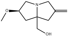 1H-吡咯嗪-7A(5H)-甲醇,四氢-2-甲氧基-6-亚甲基-,(2R) 结构式