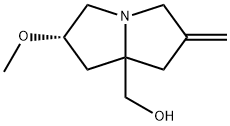 1H-吡咯嗪-7A(5H)-甲醇,四氢-2-甲氧基-6-亚甲基-,(2S) 结构式