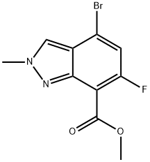 4-溴-6-氟-2-甲基-2H-吲唑-7-羧酸甲酯 结构式