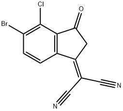 2-(5-溴-4-氯-2,3-二氢-3-氧代-1H-茚-1-亚基)丙二腈 结构式