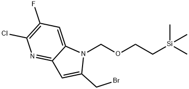 2-(溴甲基)-5-氯-6-氟-1-1-((2-(三甲基甲硅烷基)乙氧基)甲基)-1H-吡咯并[3,2-B]吡啶 结构式
