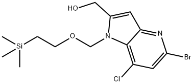(5-溴-7-氯-1-((2-(三甲基甲硅烷基)乙氧基)甲基)-1H-吡咯并[3,2-B]吡啶-2-基)甲醇 结构式