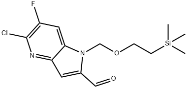 5-氯-6-氟-1-((2-(三甲硅基)乙氧基)甲基)-1H-吡咯并[3,2-B]吡啶-2-甲醛 结构式