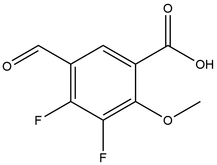 3,4-Difluoro-5-formyl-2-methoxybenzoic acid 结构式