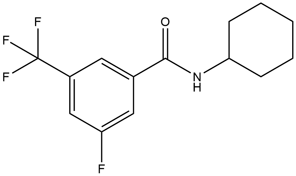 N-cyclohexyl-3-fluoro-5-(trifluoromethyl)benzamide 结构式