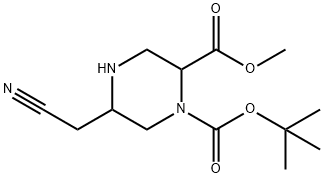 1-(叔丁基)2-甲基5-(氰甲基)哌嗪-1,2-二羧酸酯 结构式