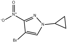 1H-吡唑,4-溴-1-环丙基-3-硝基 结构式