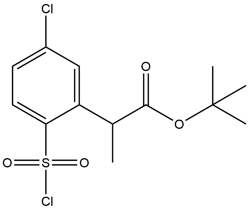 2-(5-氯-2-(氯磺酰基)苯基)丙酸叔丁酯 结构式
